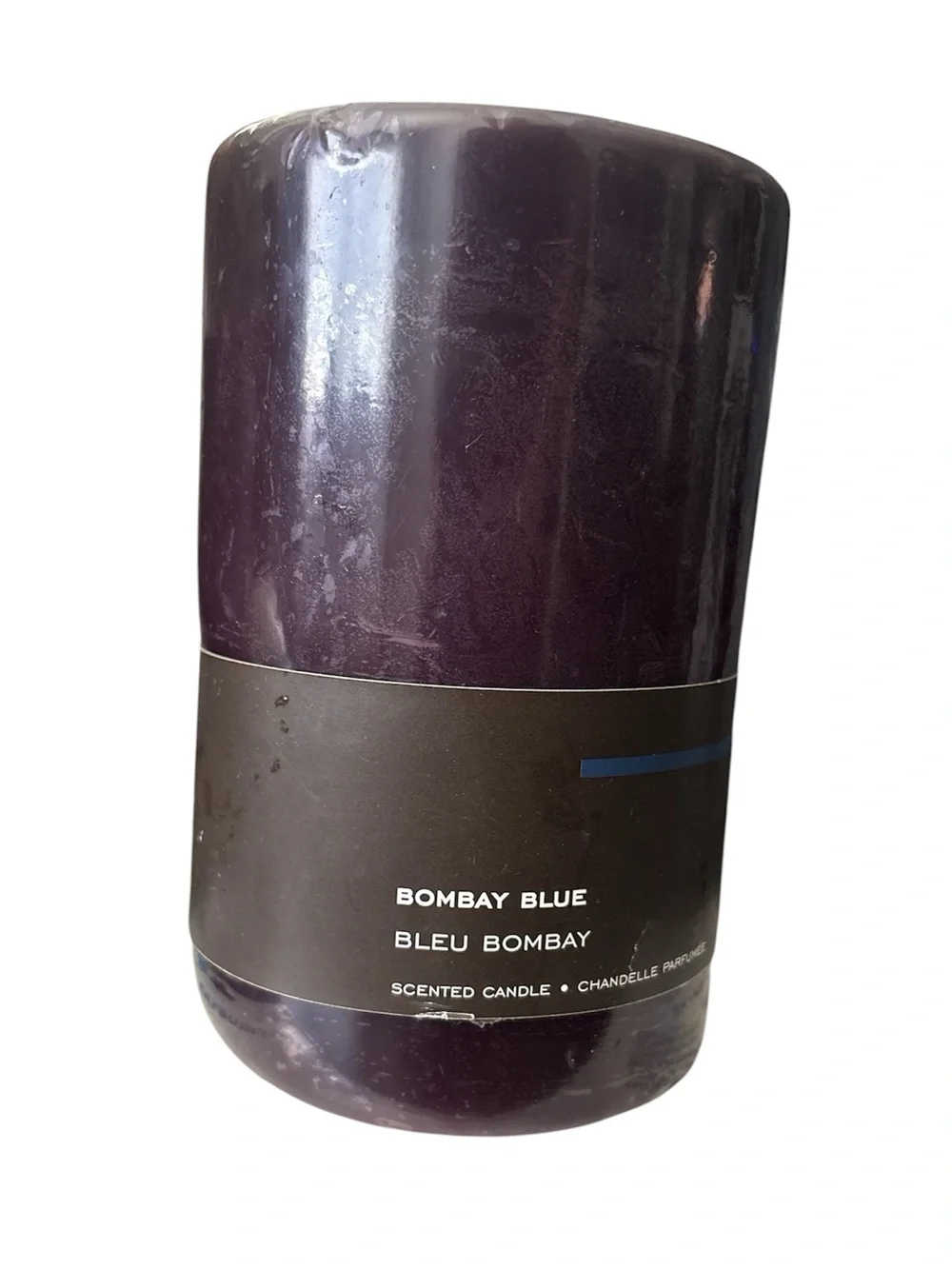 Pier 1 Bombay Blue Pillar Candle - Deep Purple